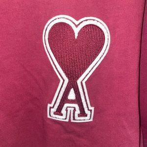 SSENSE Exclusive AMI Paris Oversized Burgundy T-shirt Medium